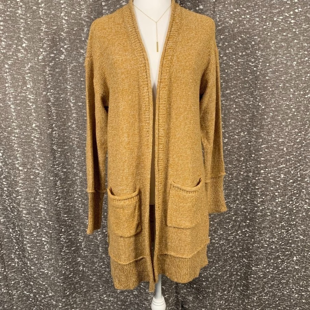 Wonderly Gold Knit Cardigan Sweater‎ Long Sleeve Women's Small